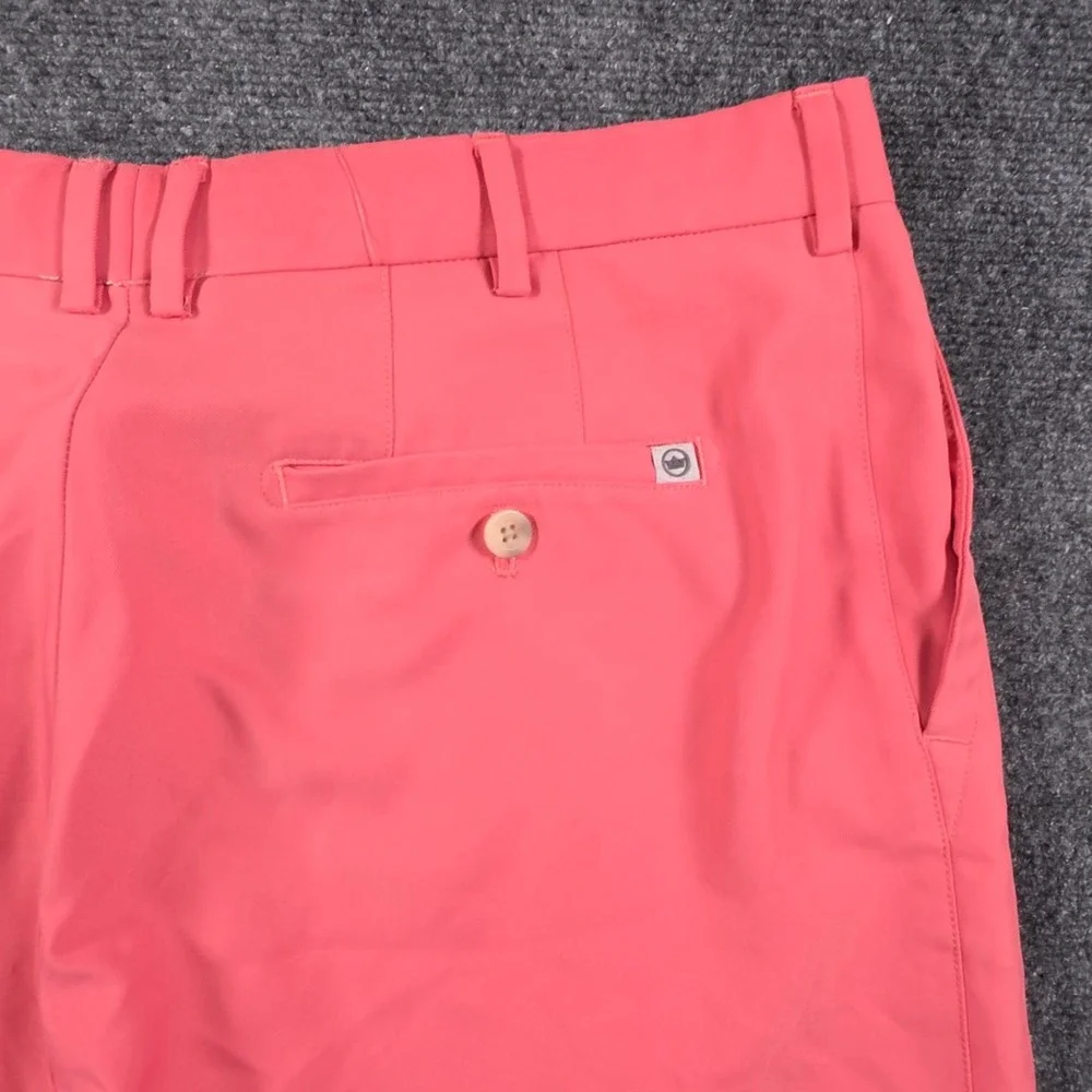 Peter Millar Salem High Drape Performance Shorts Mens 38 Coral Golf Chino Casual